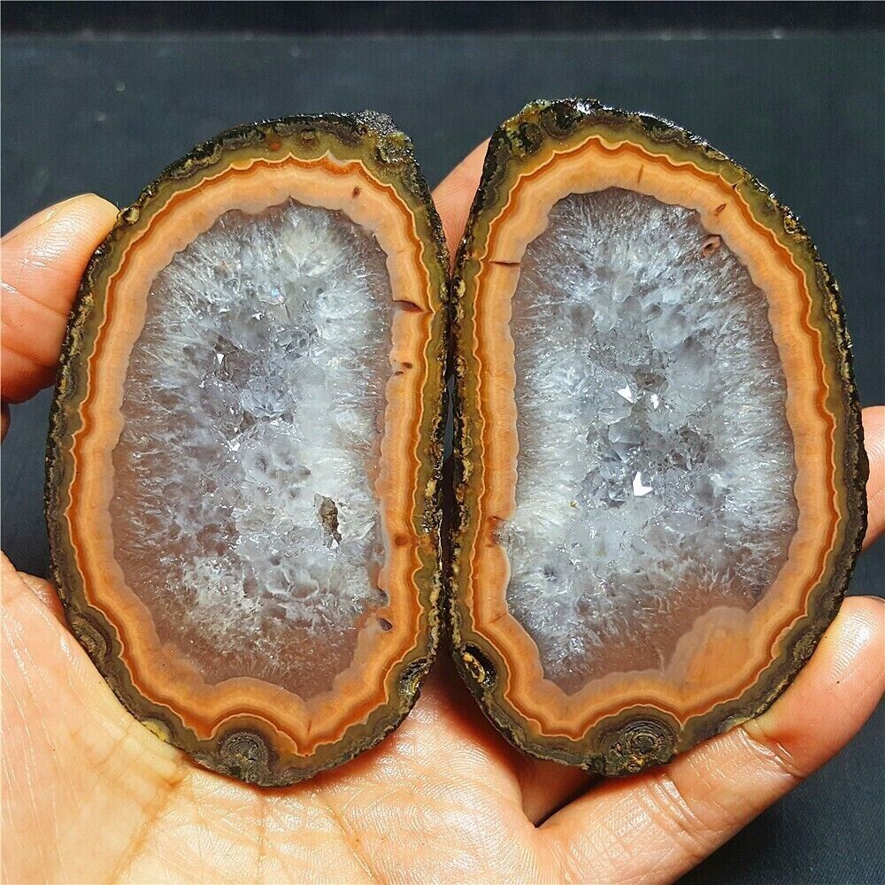 RARE1 pair 226g Natural rough Warring States Red Agate Crystal Healing  39X60