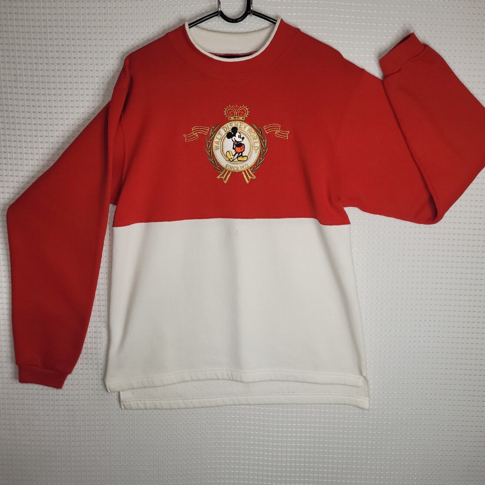 GUC RARE Vintage Disney Originals Parks Micky Mouse Embordered Cotton Sweatshirt