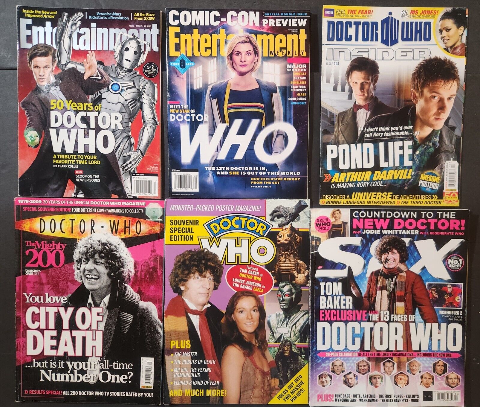 DOCTOR WHO MAGAZINES & RELATED COLLECTION OF 6 ~ SFX, INSIDER + POSTER MAG