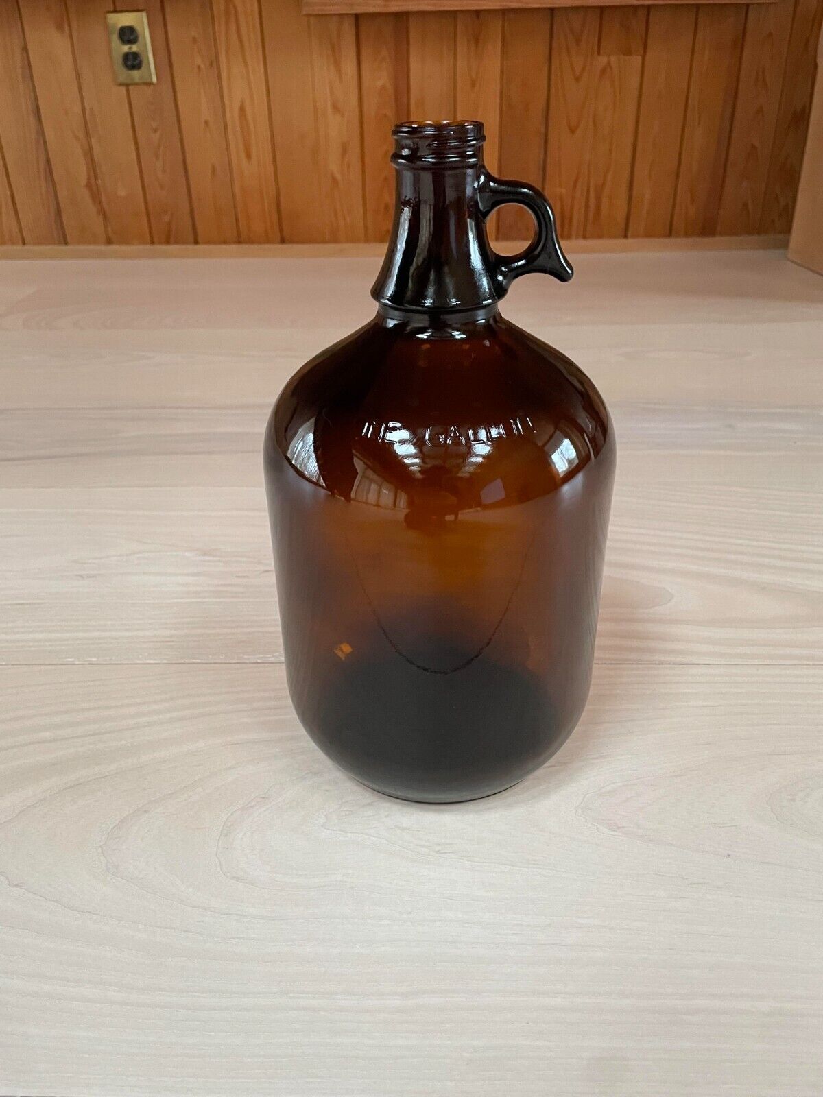 4Pcs Vintage Amber Brown Glass Bottle, One Gallon Jug, New Unused, Original Box