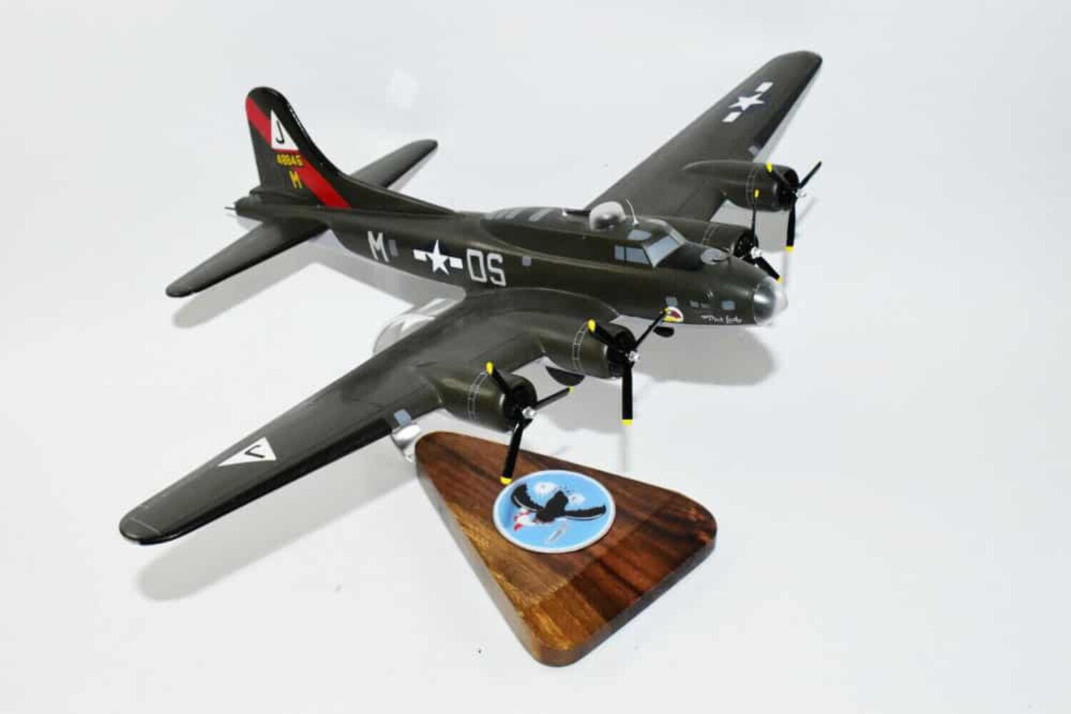 511th Bomb Squadron B-17F Model, Mahogany, WWII, 1/69th Scale