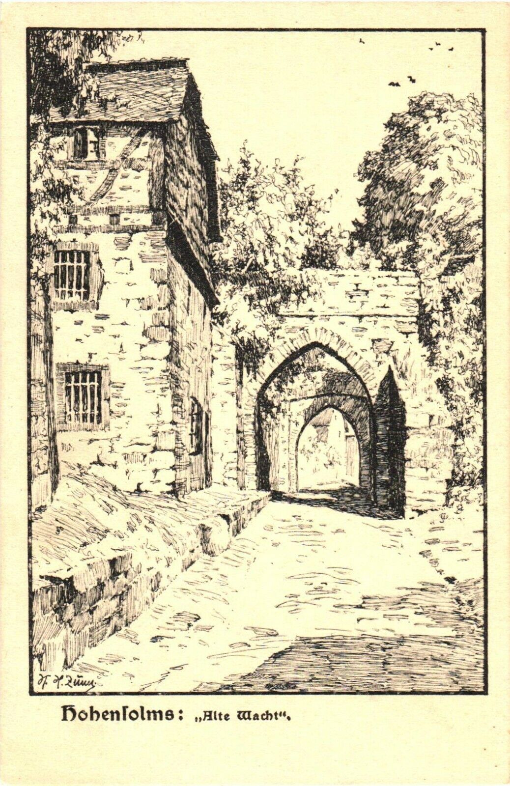 Old Gate To Burg Hohensolms, Hohenahr, Germany Postcard