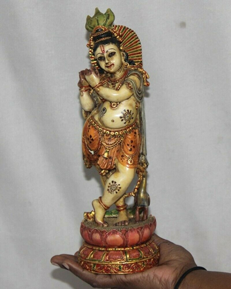 Vintage Décor Hand painted Resin Beautiful God Krishna Statue/Figurine 5845