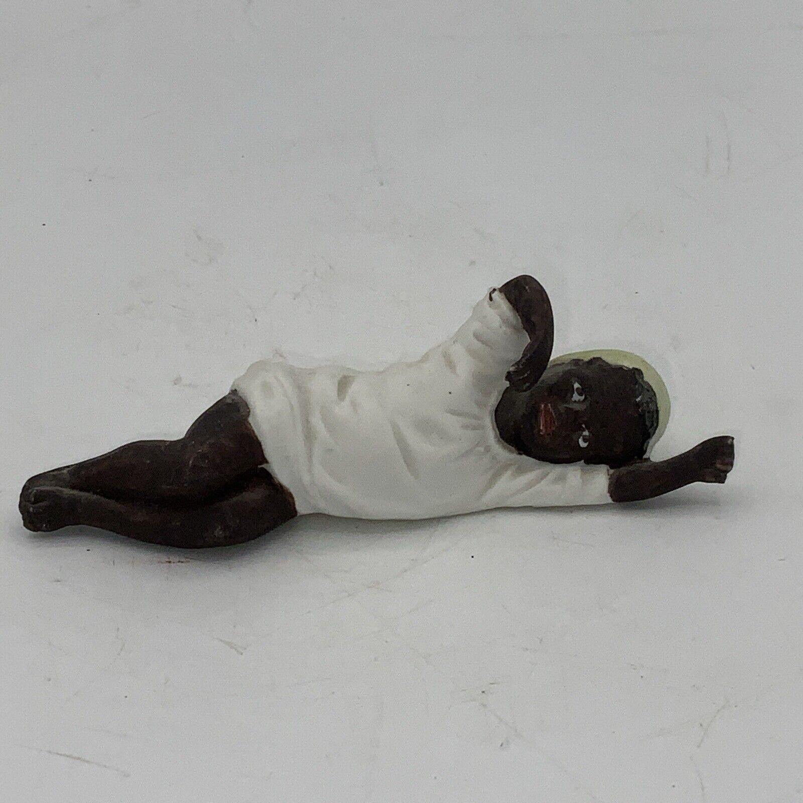 Antique VTG Bisque Figurine African Child Lying Down #852