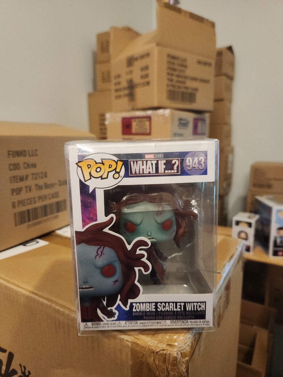 Funko Pop Vinyl: Marvel-What If..? Zombie Scarlet Witch #943 + PROTECTOR