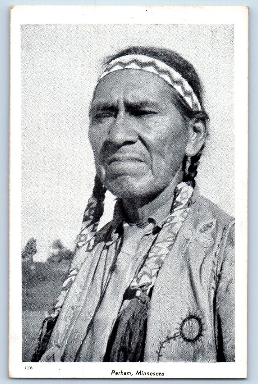 Perham Minnesota MN Postcard Native Indian Herman Printer 1940 Vintage Unposted