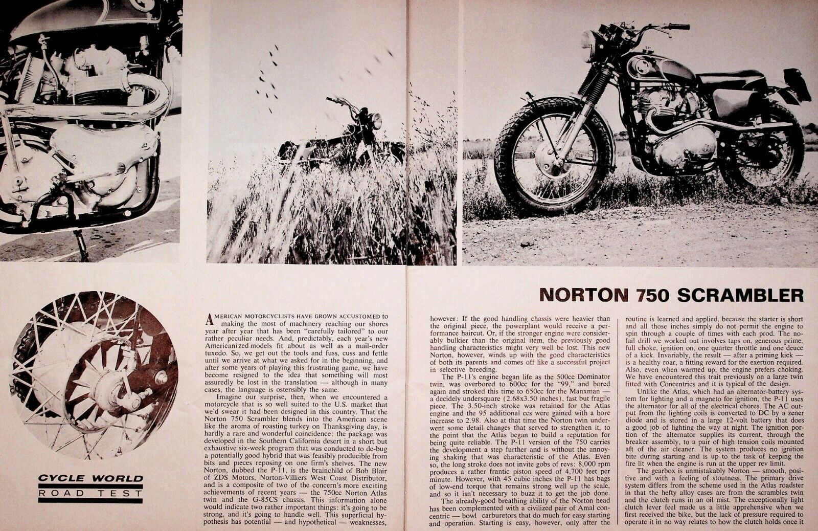 1967 Norton 750 Scrambler - 4-Page Vintage Motorcycle Road Test Article