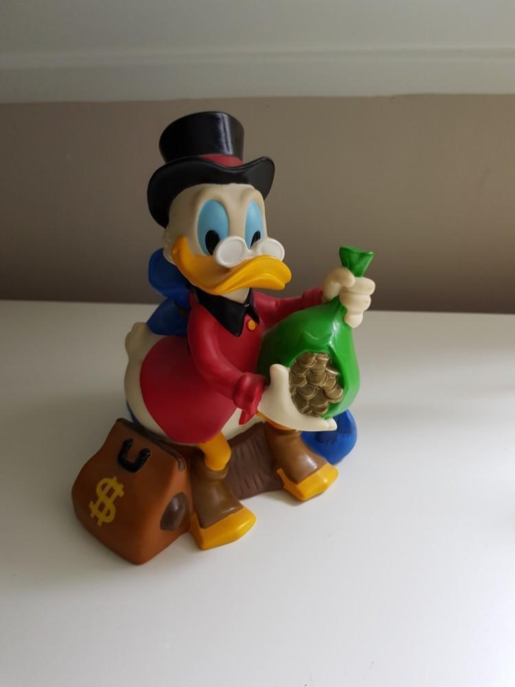 Extremely Rare Walt Disney Scrooge McDuck Money Bags Old Piggy Bank Fig Statue