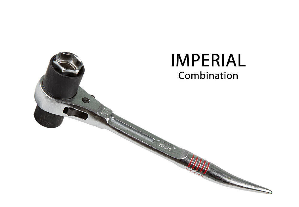 New Dirty Rigger 4-in-1 Podger Ratchet (Imperial) 4 Way Solid Steel Wrench V2