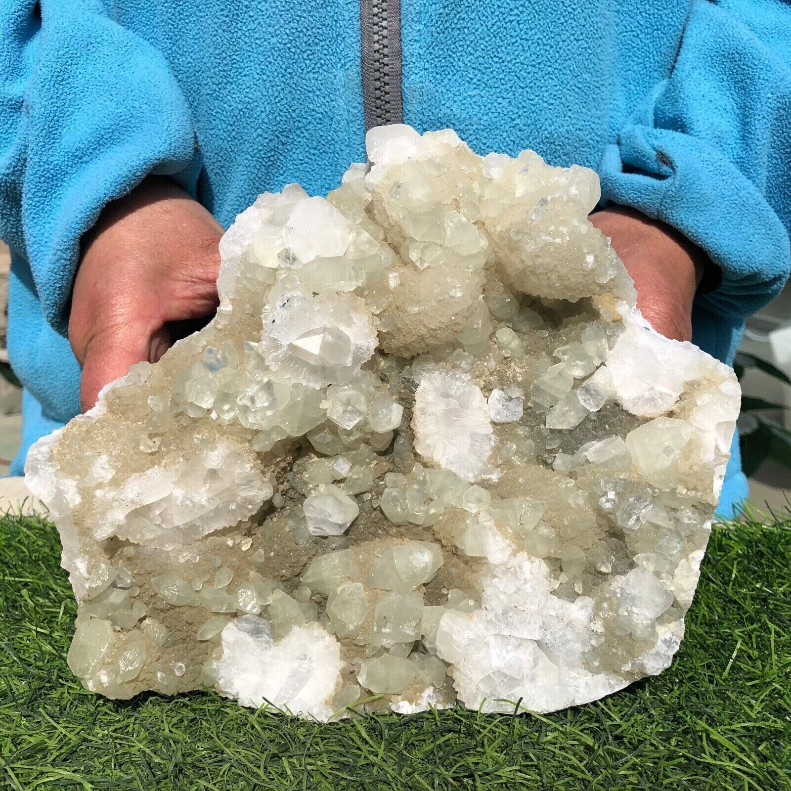 7.5 LB Natural White Calcite Quartz Crystal Cluster Mineral Specimen
