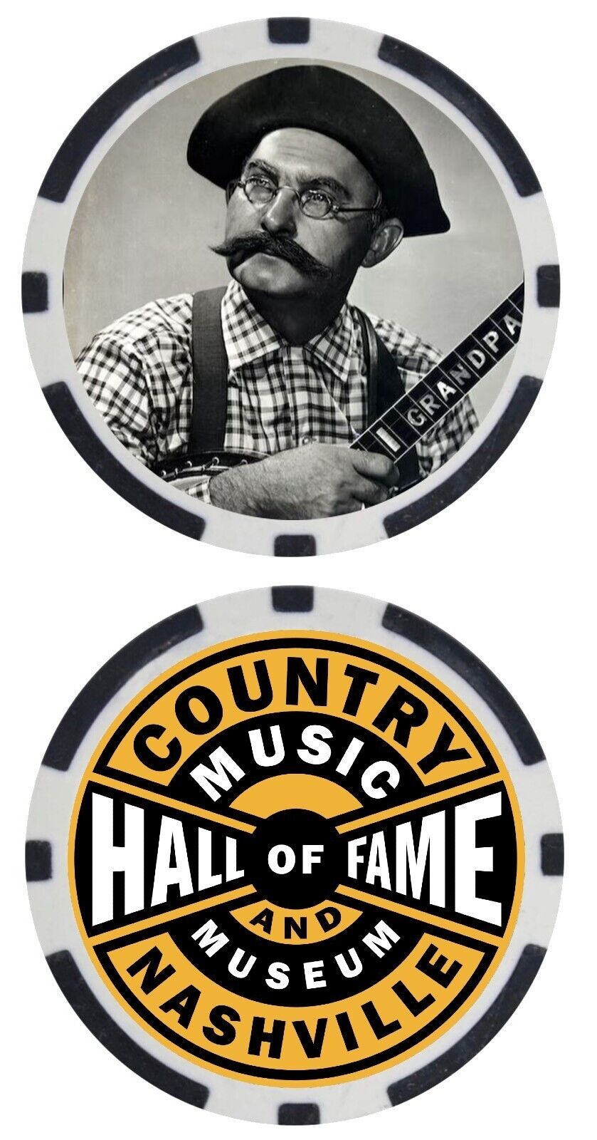 GRANDPA JONES - COUNTRY MUSIC HALL OF FAMER - COLLECTIBLE POKER CHIP