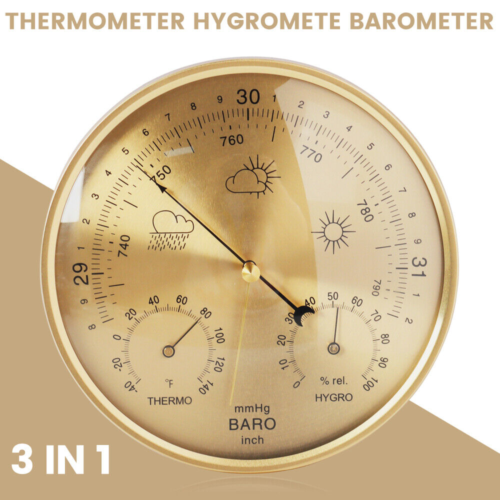 3 in 1 Wall Hanging Weather Station Barometer Thermometer Hygrometer In/Outdoor