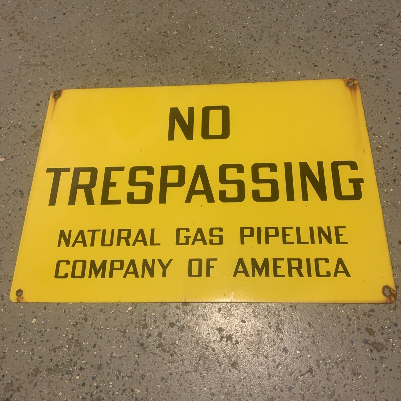 Vintage “No Trespassing” Gas & Oil Antique Porcelain Sign   NICE     L@@K