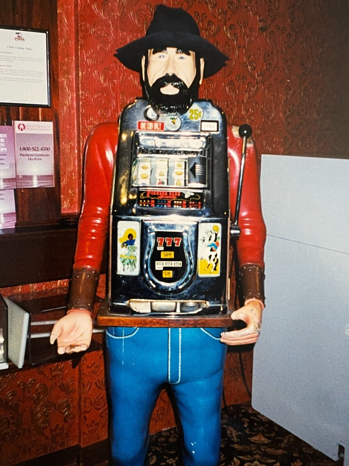 Z1 Photograph 4X6 Color Cowboy Shaped Slot Machine One Armed Bandit Vegas 2002