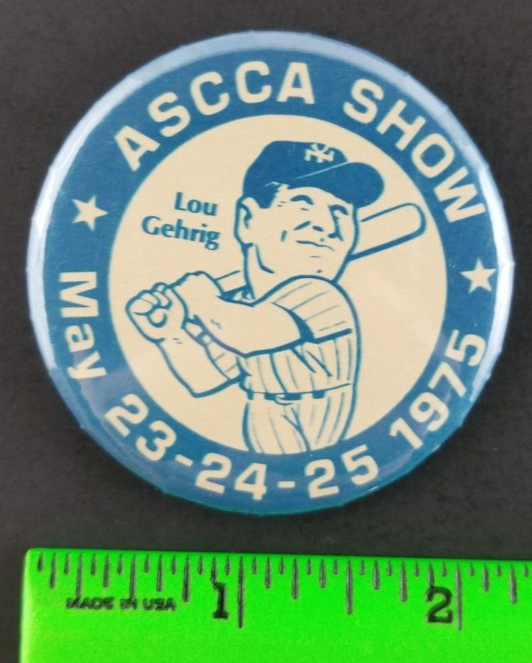 Vintage 1975 Lou Gehrig Show Pinback Pin