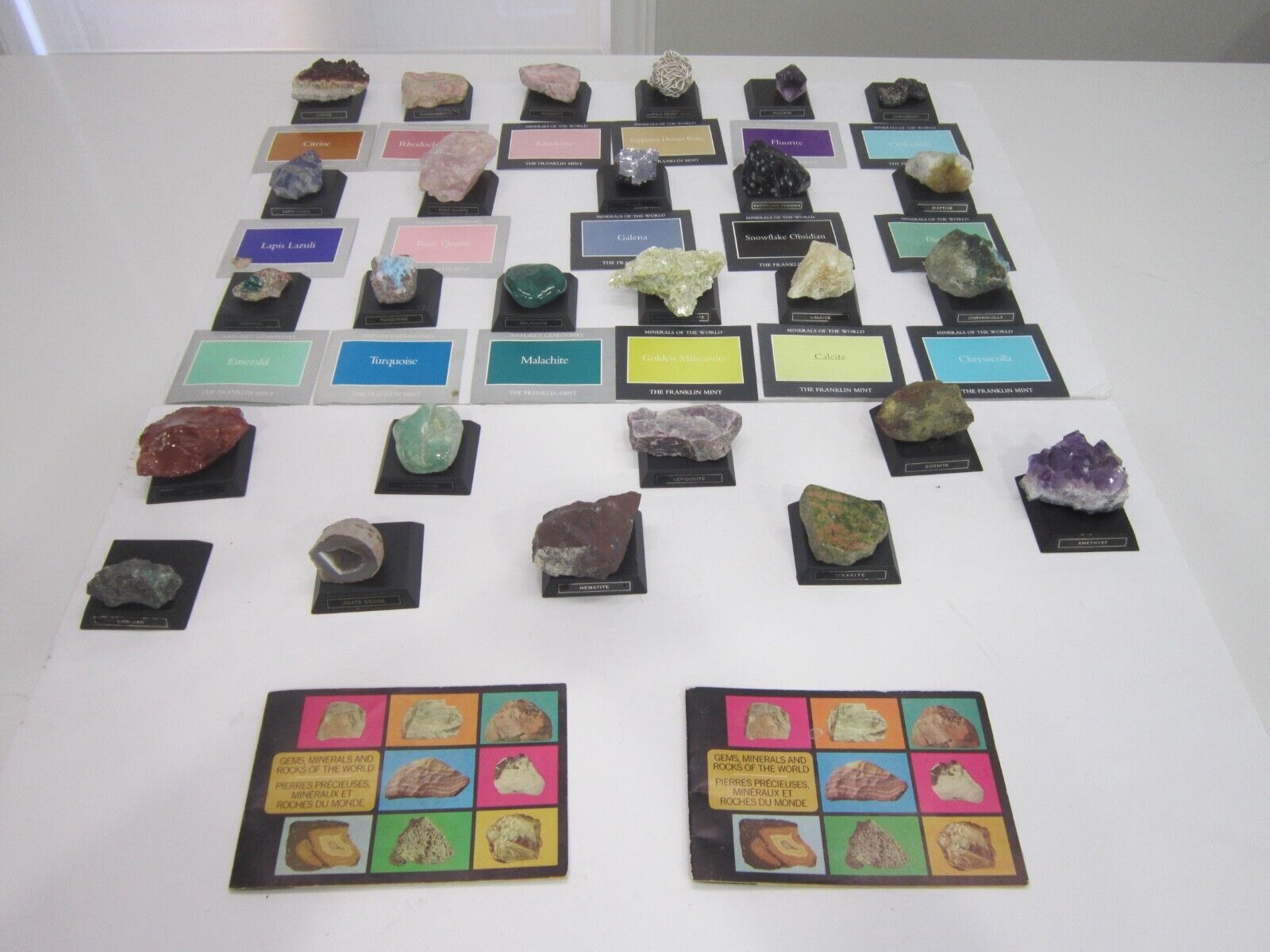 FRANKLIN MINT: MINERALS OF THE WORLD COLLECTION LOT OF 26 NICE GEM STONES RARE