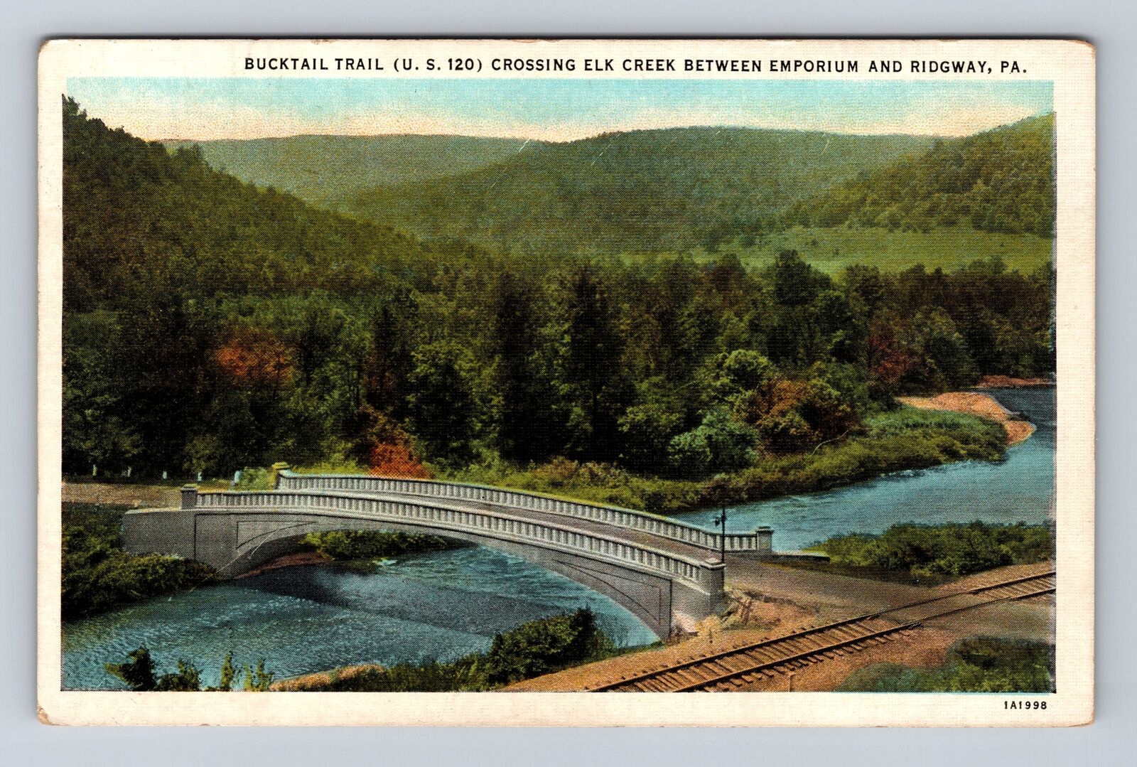 Ridgway PA-Pennsylvania, Bucktail Trail, Elk Creek, Antique Vintage Postcard