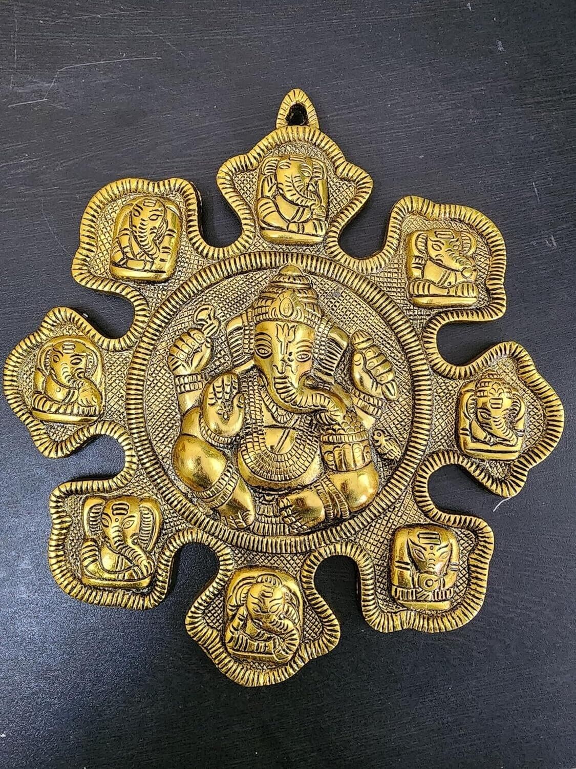 Divinely Inspired Asthmukhi Ganesh Wall Hanging Eight Faced Lord Ganesha