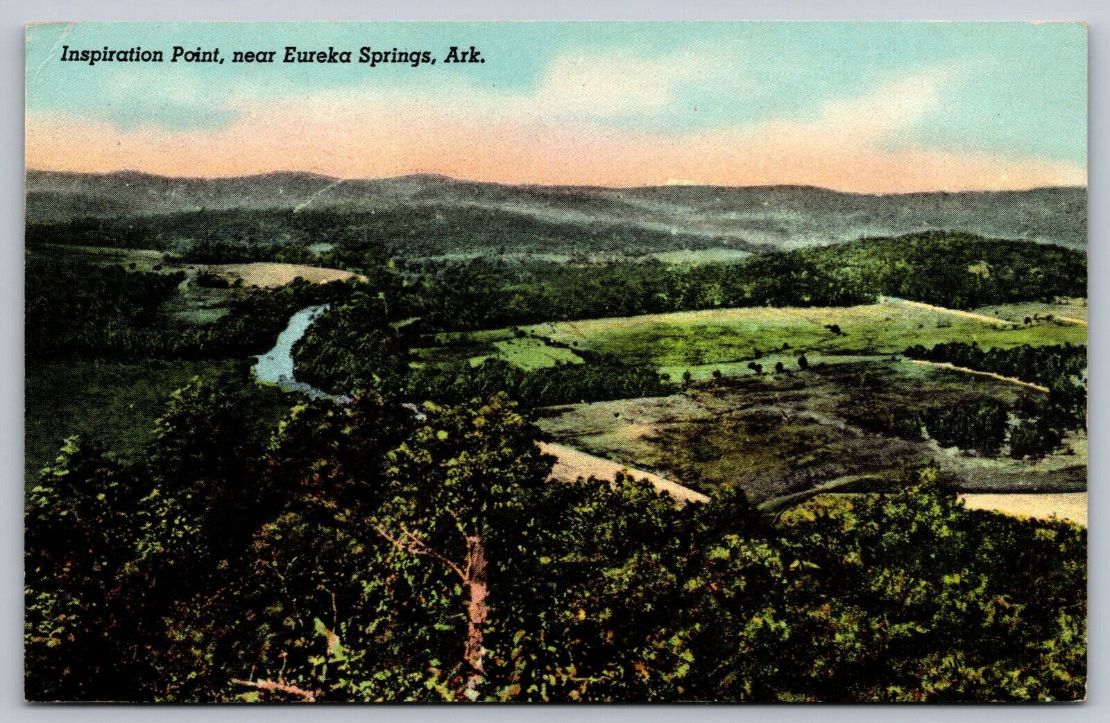 postcard Inspiration Point near Eureka Springs, Arkansas
