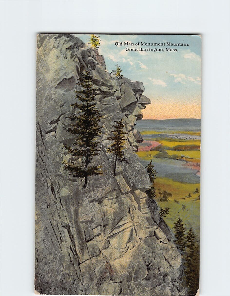 Postcard Old Man of Monument Mountain, Great Barrington, Massachusetts