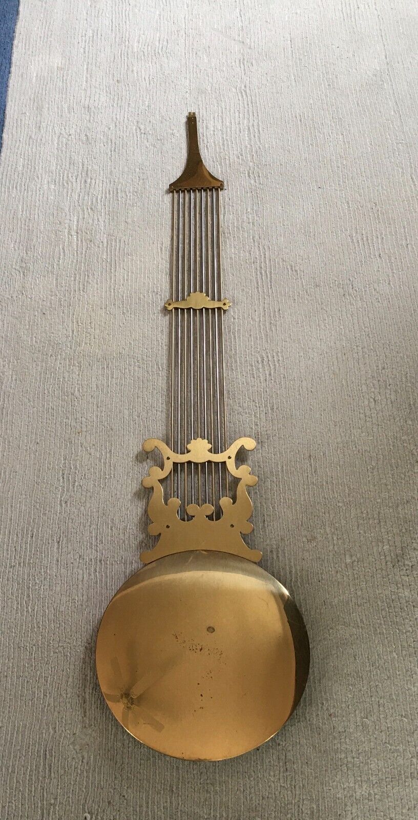 Vintage Metal Gold Hermle / Kieninger Clock Lyre Pendulum Made in Germany 48\