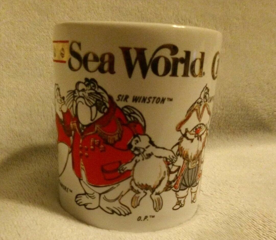 Sea World CREW DOLLY SEAMORE SIR WINSTON CAP N KID VIRGIL PETE & PENNY Mug