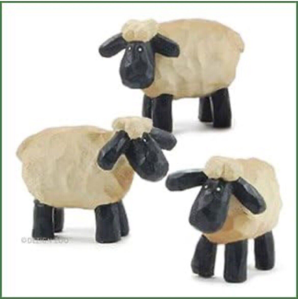 Mini Resin Sheep Set of 3 Decorative Easter Spring Farmhouse Primitive Country