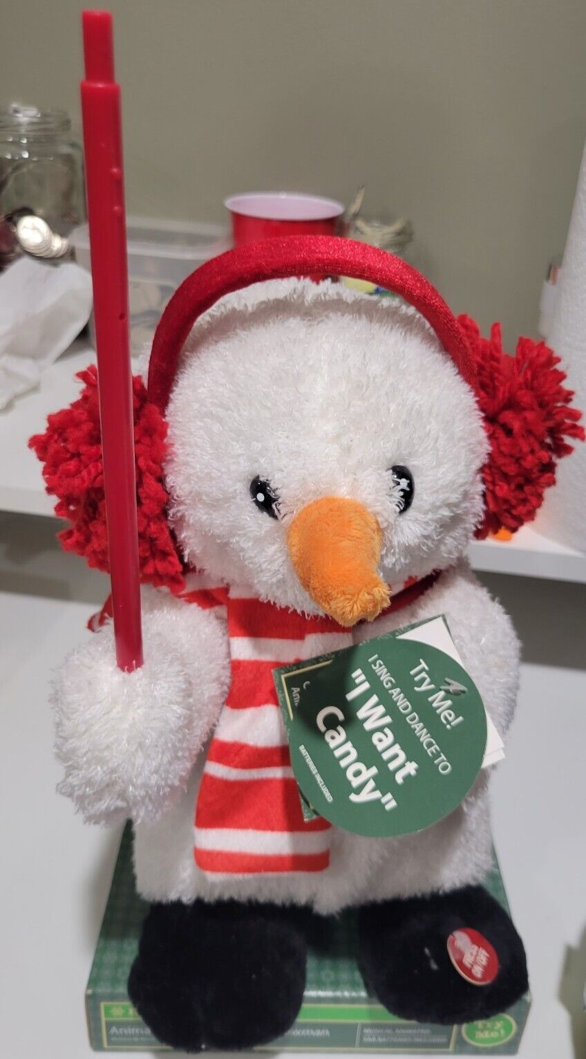 Vintage Singing Snowman I Want Candy Toy