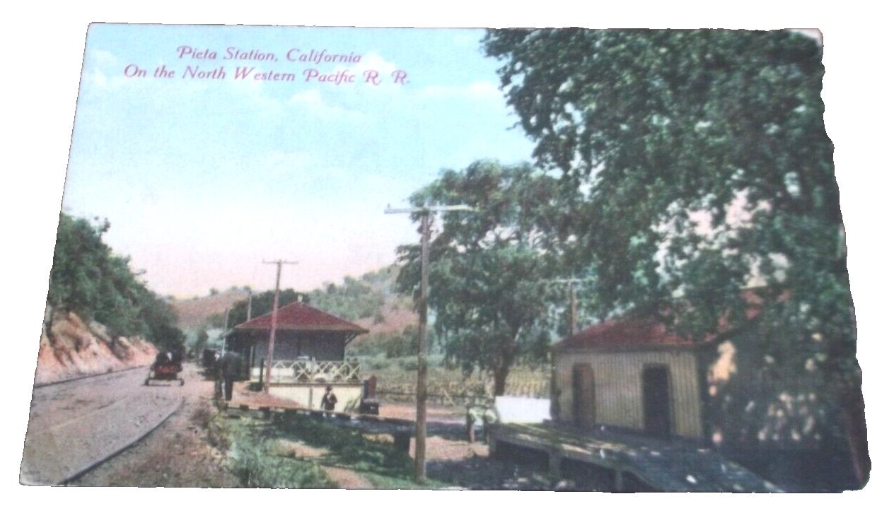 1920\'s NORTHWESTERN PACIFIC RAILROAD PIETA STATION CALIFORNIA ENVELOPE