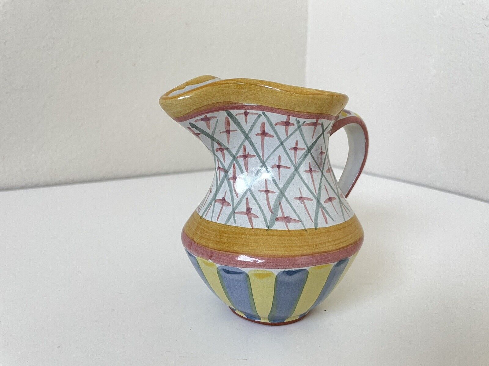 Victoria Richard Mackenzie Childs Monet Pitcher Bowl Vase Ceramic Mid Century