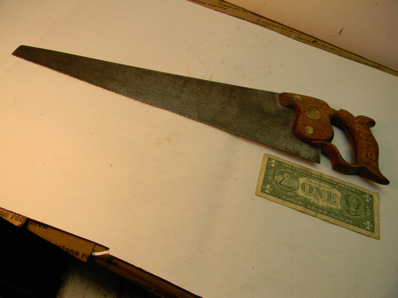 Vintage Disston saw, 1876-1877, 21 in. long, 9 tpi, classic carpentry