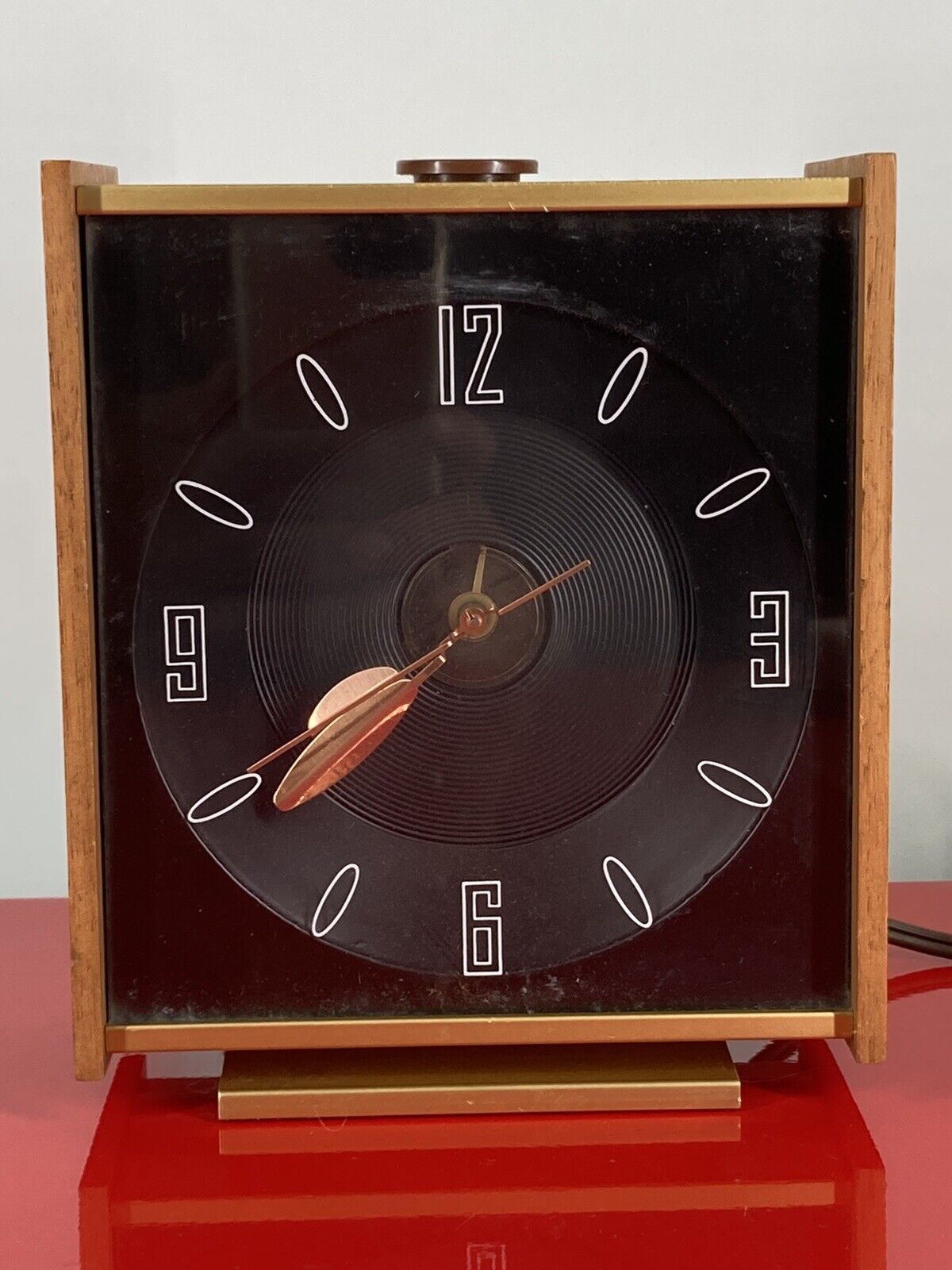 Mid Century Modern Electric Table Clock - Tested & Working EUC