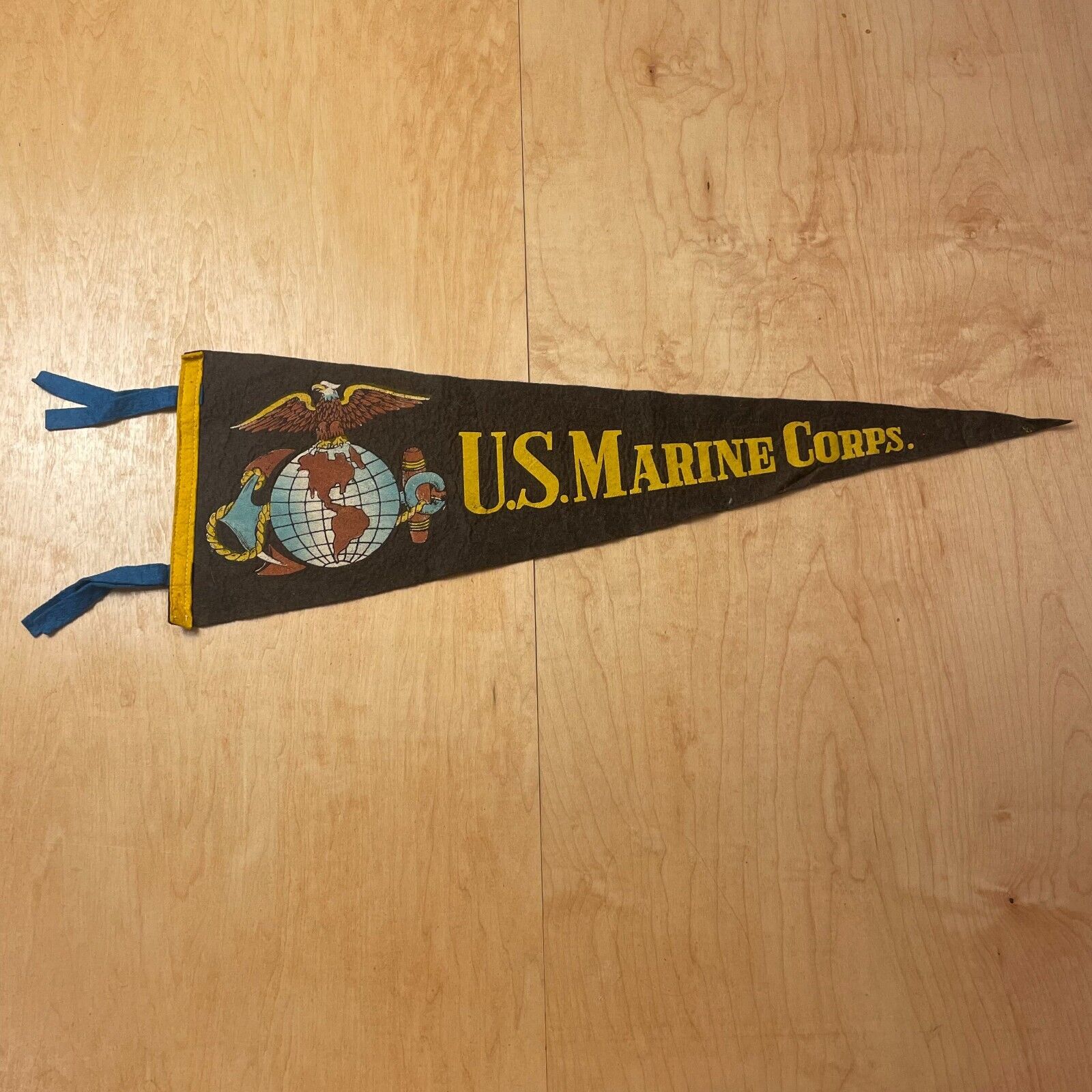 Vintage 1940s US Marine Corps 8x24 Felt Pennant Flag