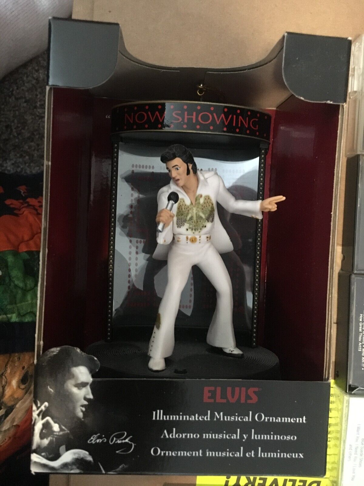 Elvis Presley Illuminated Musical Ornament Figure  \'SANTA CLAUS IS BACK IN TOWN\'