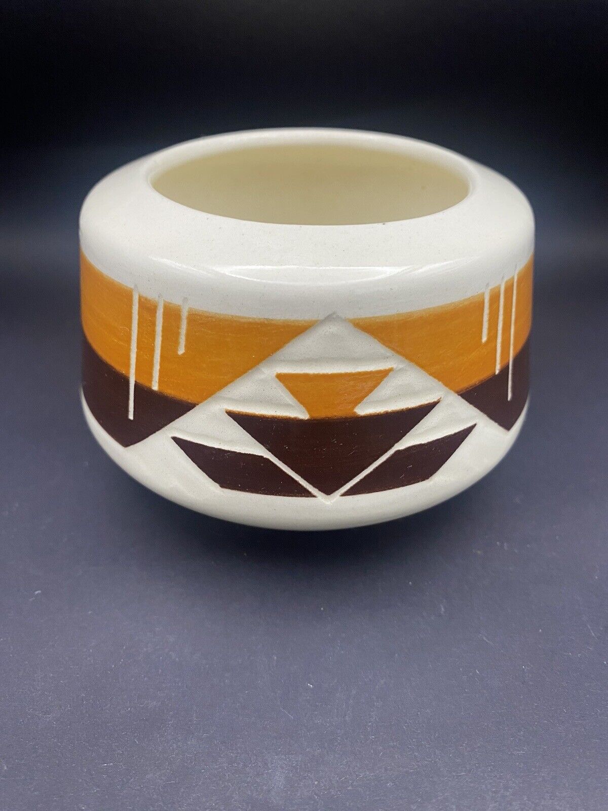 Sioux Pottery Pot Bowl Signed Kate Dismounts Handmade 1960’s Folk Art