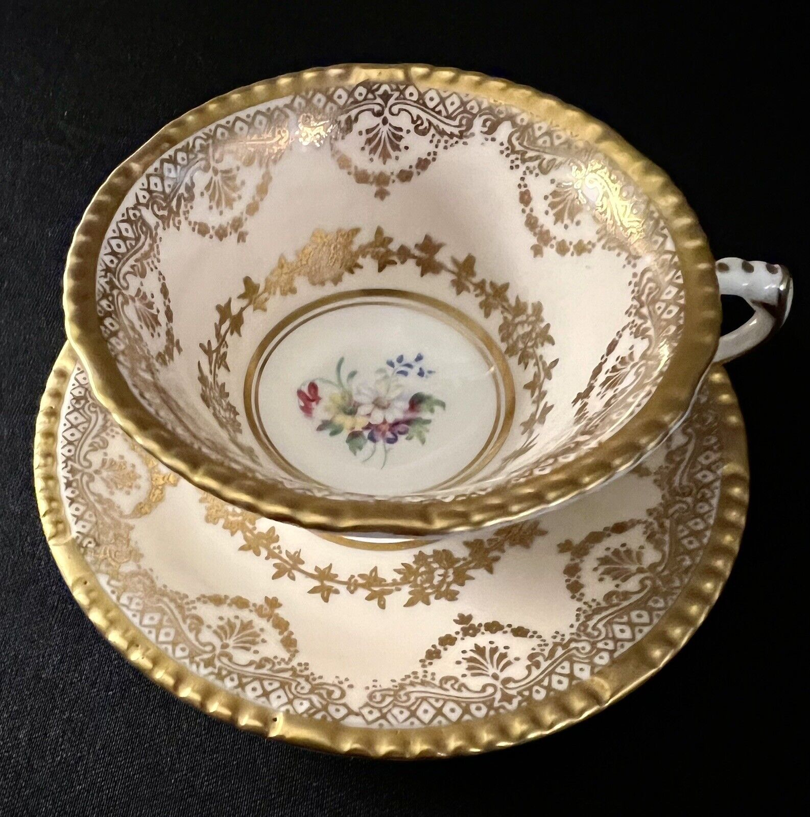 PARAGON Vintage Pink & Gold Floral Teacup & Saucer Set ~ Made In England