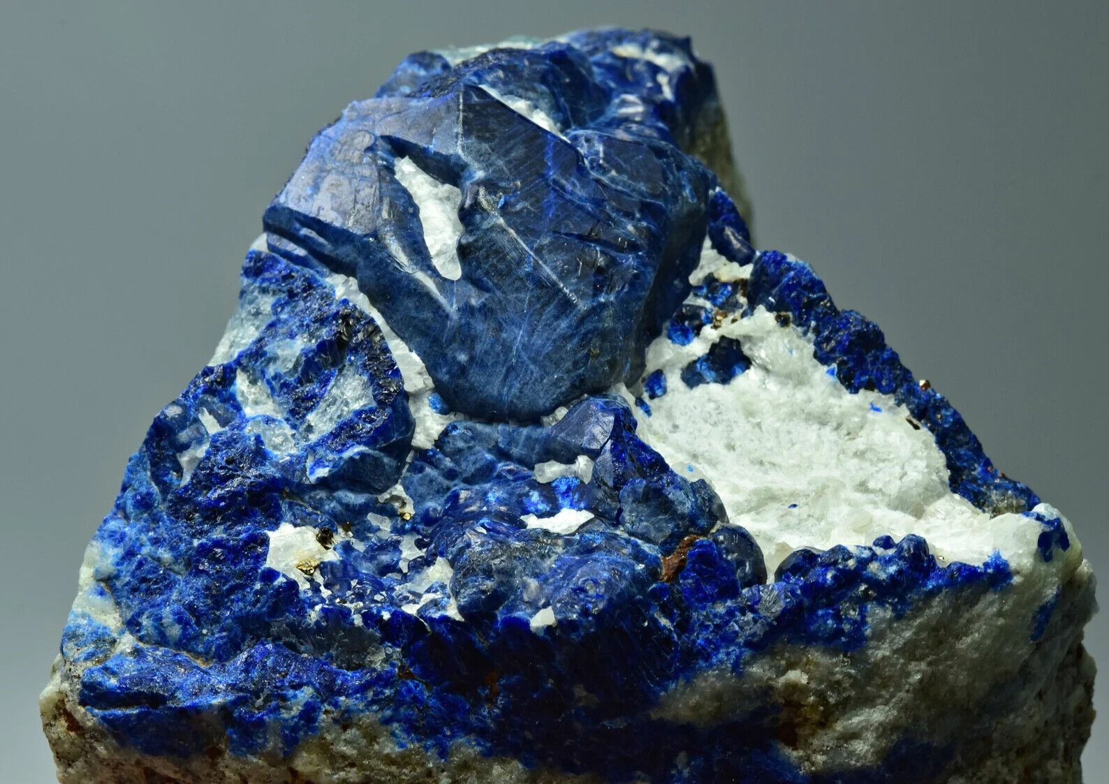 326 Gram Superb Quality Unique Sodalite Crystal With Calcite Afghanite On Matrix