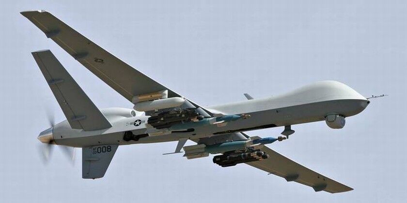 General Atomics MQ-9 Reaper UAV Airplane Wood Model Replica Large 