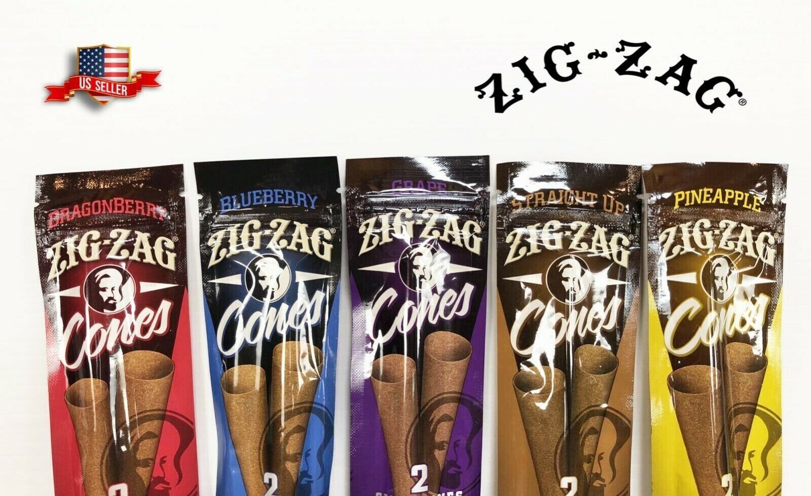 Zig Zag Cones 5-2Packs Variety Dragonberry/Blueberry/Pineapple/Grape/Straight Up