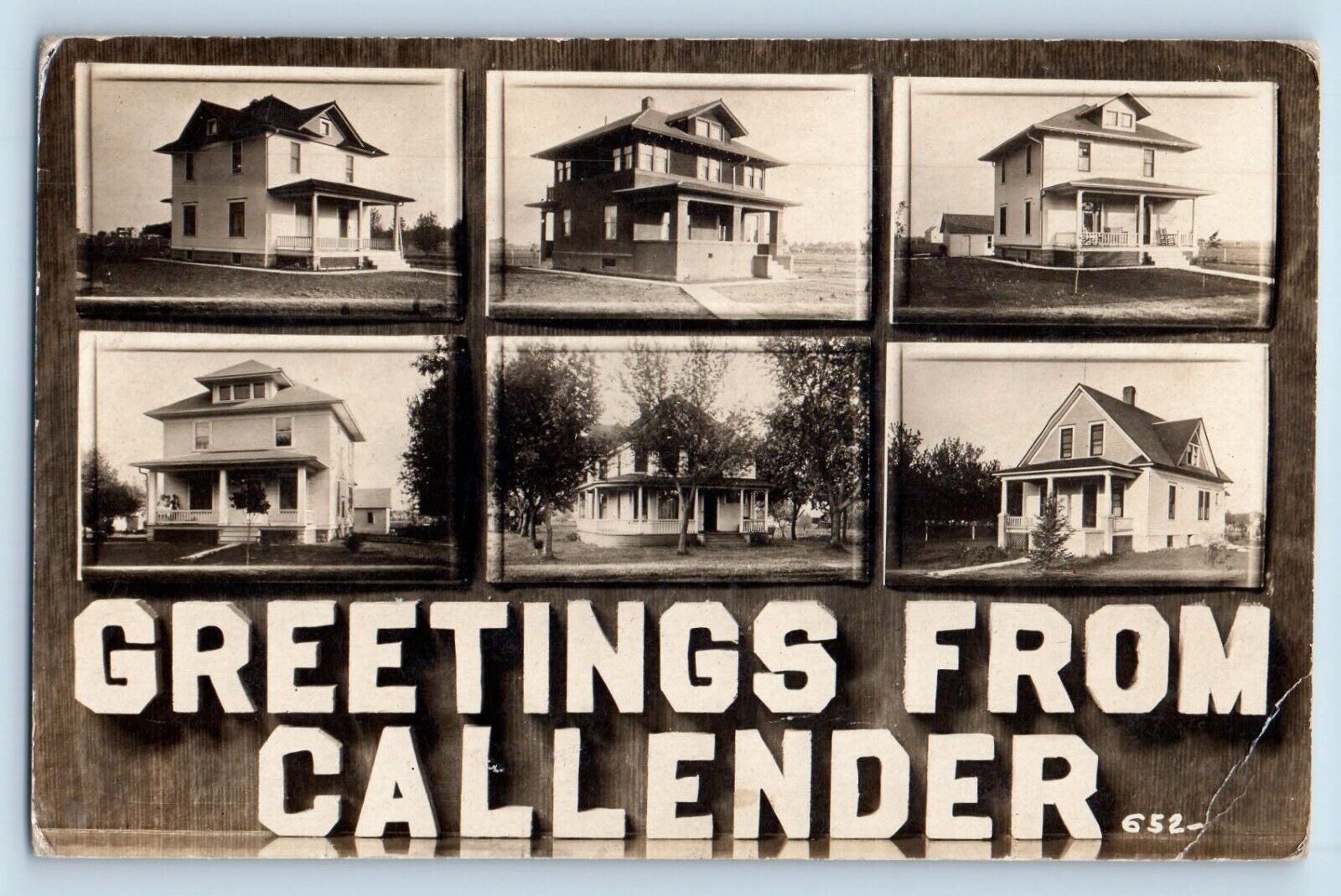 Callender Iowa IA Postcard Greetings Houses Large Letters Multiview c1910\'s