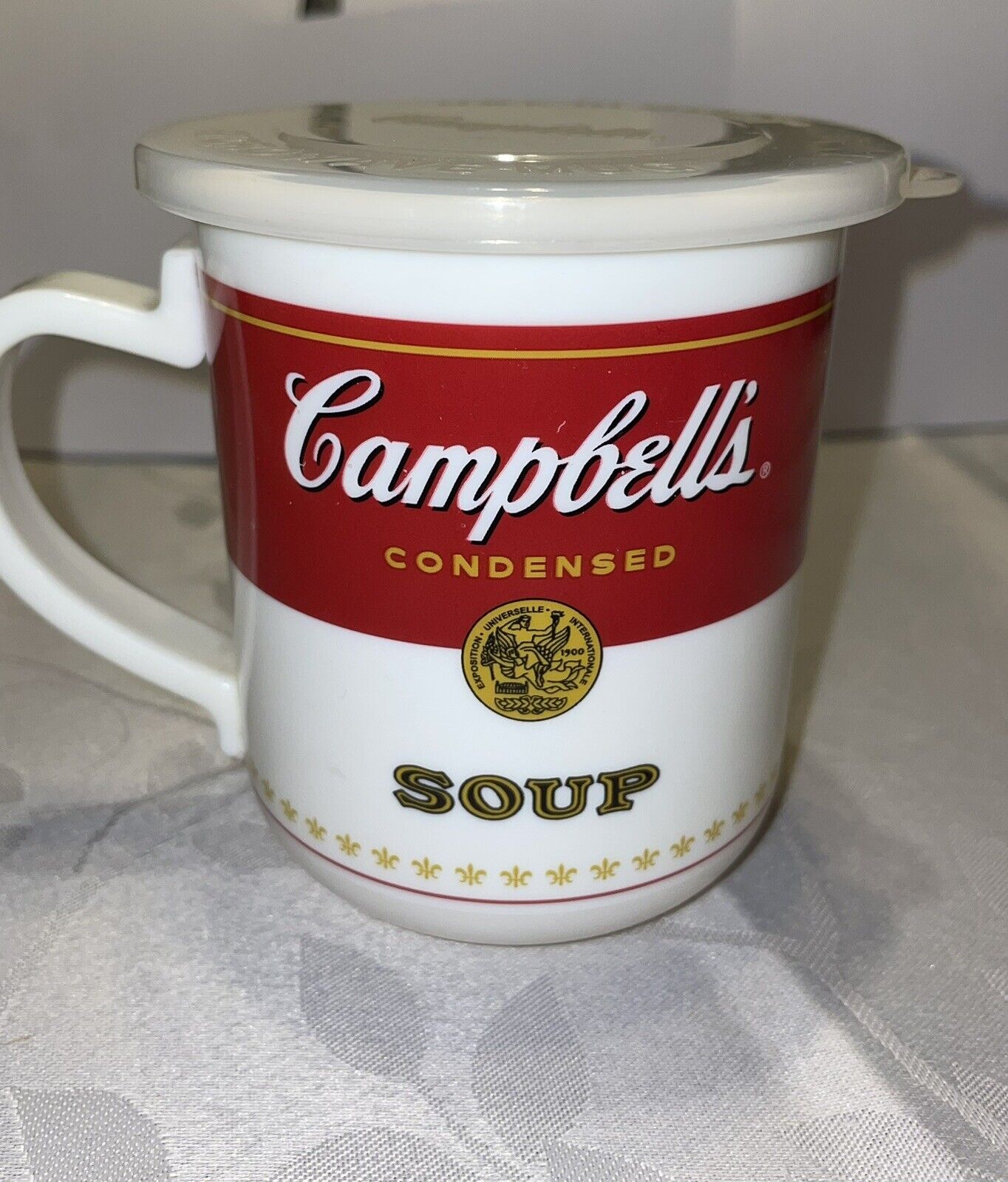Campbell\'s Soup 14 oz Plastic Microwave Mug Cup with Lid & Handle  