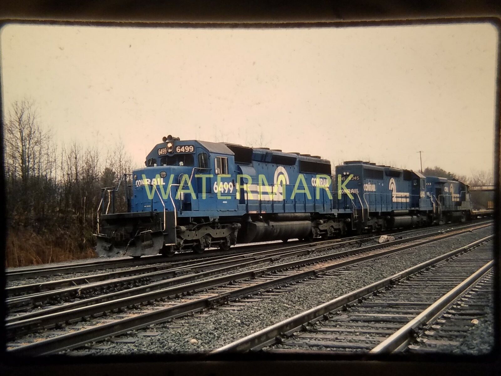 WZ04 ORIGINAL TRAIN SLIDE CR Freight EB SD40-2 #6499 SD40 #6345/2033 NY 1984