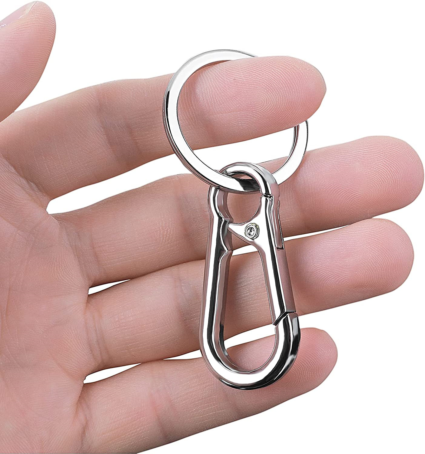 4pcMolain Metal Keychain Carabiner Clip Keyring Key Ring Chain Clips Hook Holder