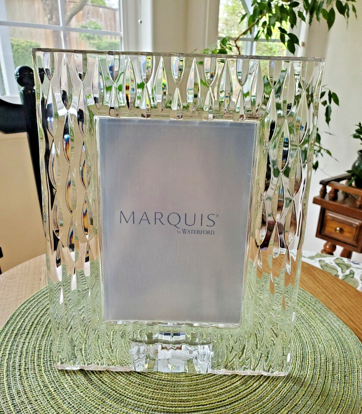 Marquis WATERFORD Lead CRYSTAL Rainfall 5 X 7 Photo Size Picture Frame Germany
