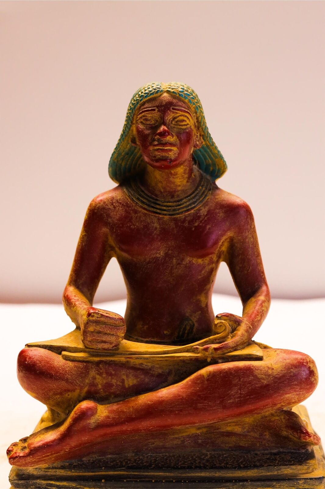 Marvelous Egyptian scribe statue, read and write figurine statue