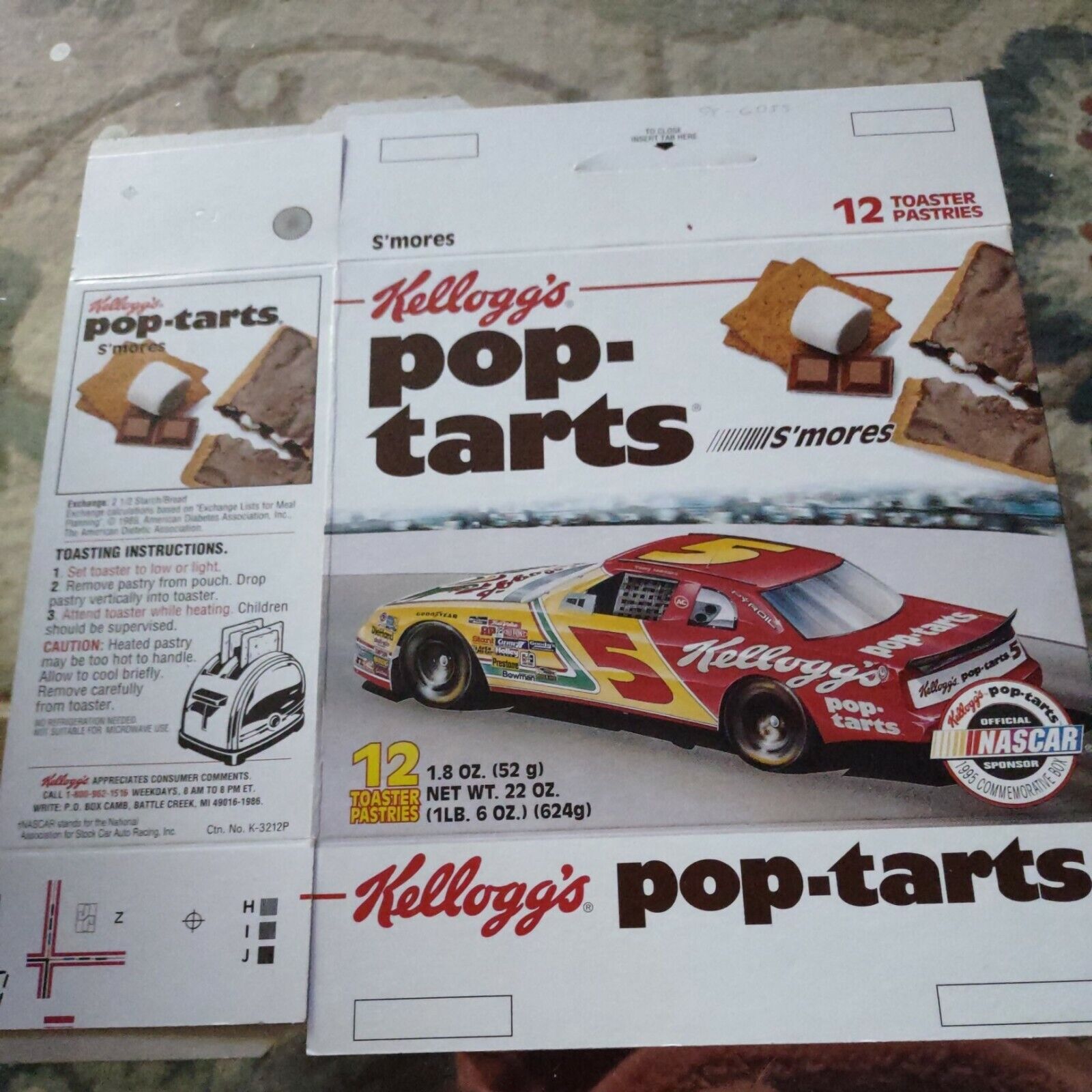 1995 Kellogg's Pop-Tarts S'mores UNCIRCULATED Empty Box Terry Labonte