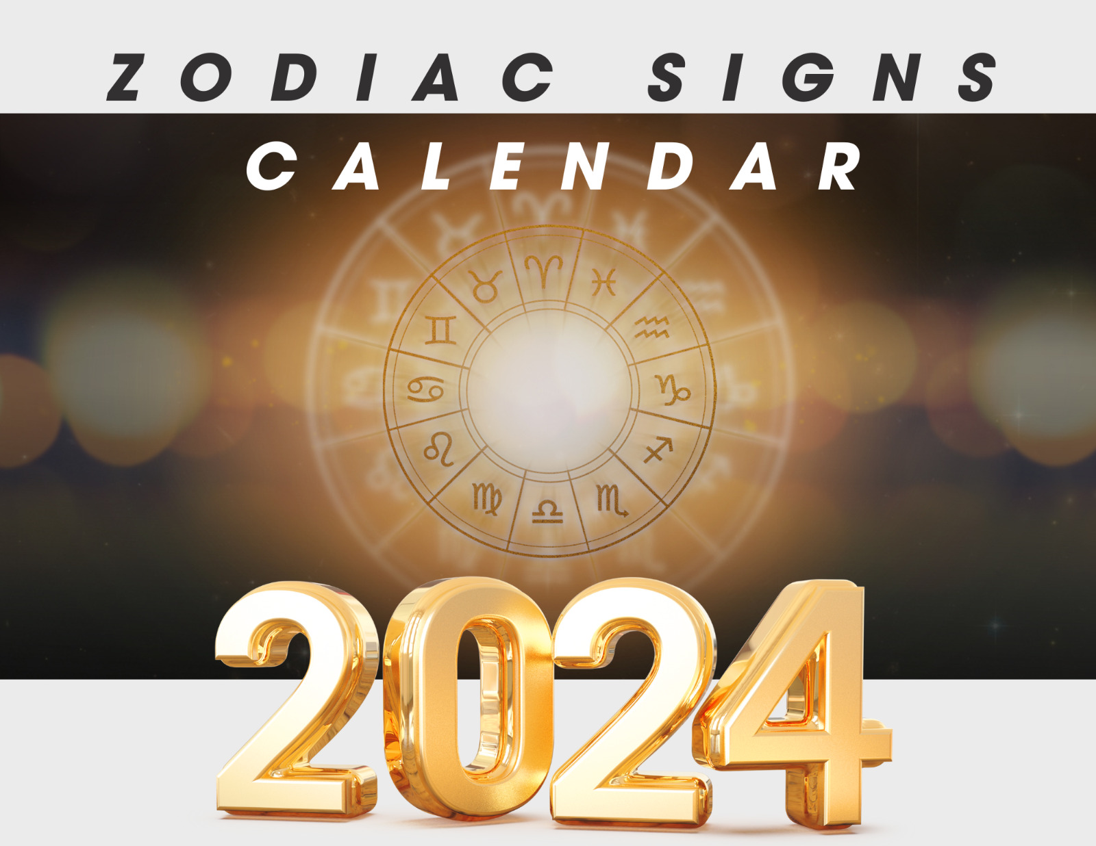 2024 Zodiac Signs Calendar | 12 Month Calendar | Spiral Bound Monthly Calendar