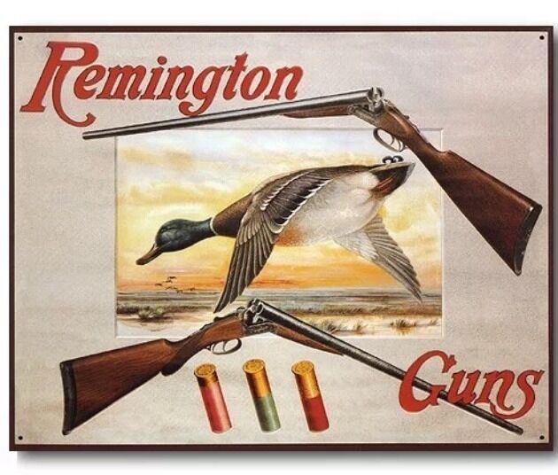 Remington Shotguns Duck Metal Tin Sign Hunting Cabin Home Wall Decor #1002
