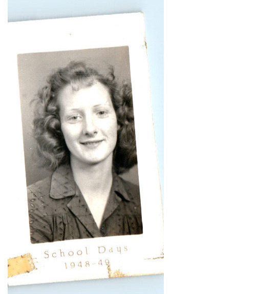 Vintage Photo 1948-1949, School Picture Girl, 2 x 1.5, Black White