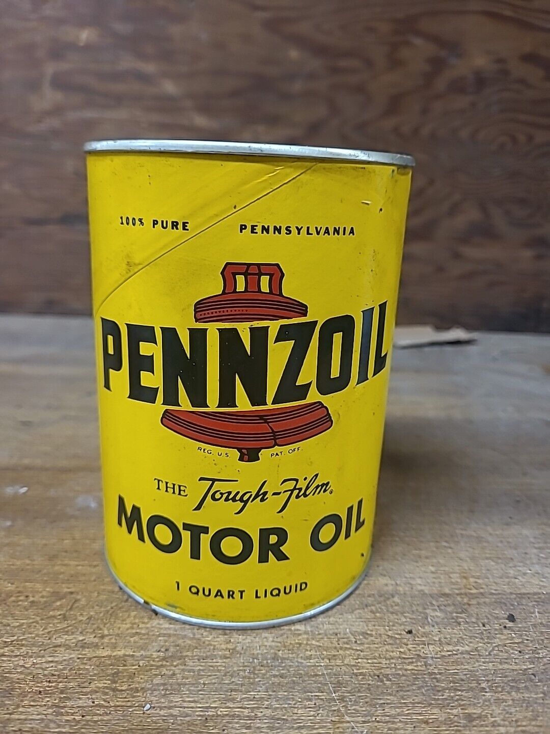 Vintage Pennzoil Tough-Film Motor Oil 1 Quart Cardboard Can SAE 10 W Unopened
